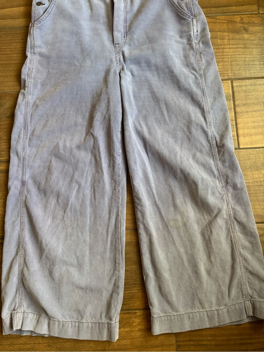Free People Lavender Corduroy Wide Leg Overalls Bib Pants - Picture 11 of 14